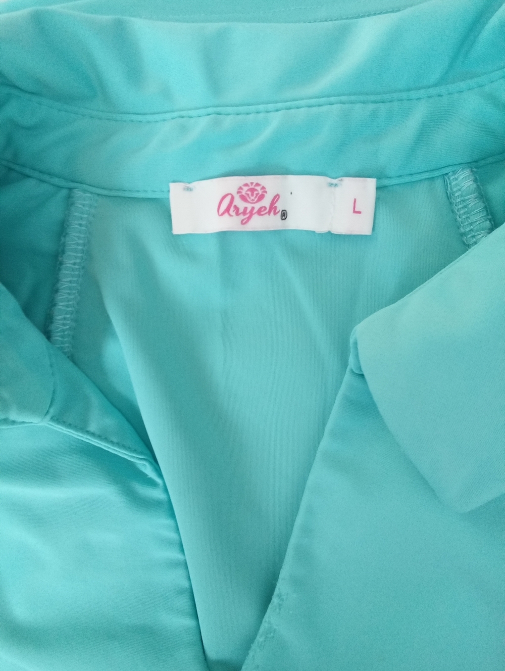 ARYEH Sleeveless Ruffle Polo Top in‎ Aqua 👠 - Picture 2 of 6